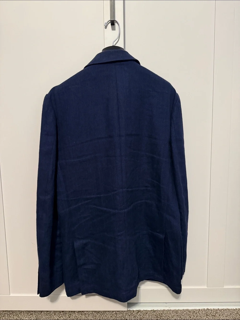 Navy Men's Blazer - Classic Single-Breasted Style linen jacket Navy